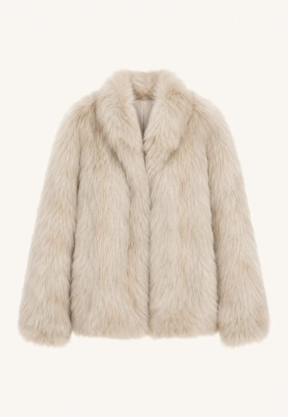 Polar Snow Casual Handmade Swoosh Printed Stand Up Lapel Fox Fur Coat