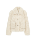 "Rachel" frost-smudged two-tone sheepskin lapel coat