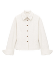 Refreshing breathable twill linen deconstructed silhouette old money style waist shirt top"Berlin Afternoon Tea"