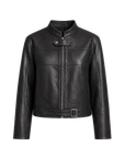 Retro Sheepskin Stand Collar Short Motorcycle Jacket “Caramel Mountain”