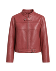Retro Sheepskin Stand Collar Short Motorcycle Jacket “Caramel Mountain”