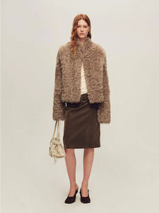 Firelady Fur Women's Cropped Curly Toscana Shearling Jacket