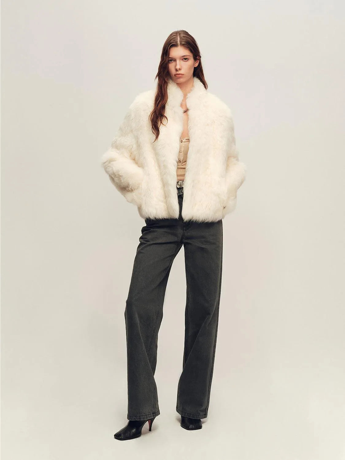Firelady Fur Women's Cropped Curly Toscana Shearling Jacket