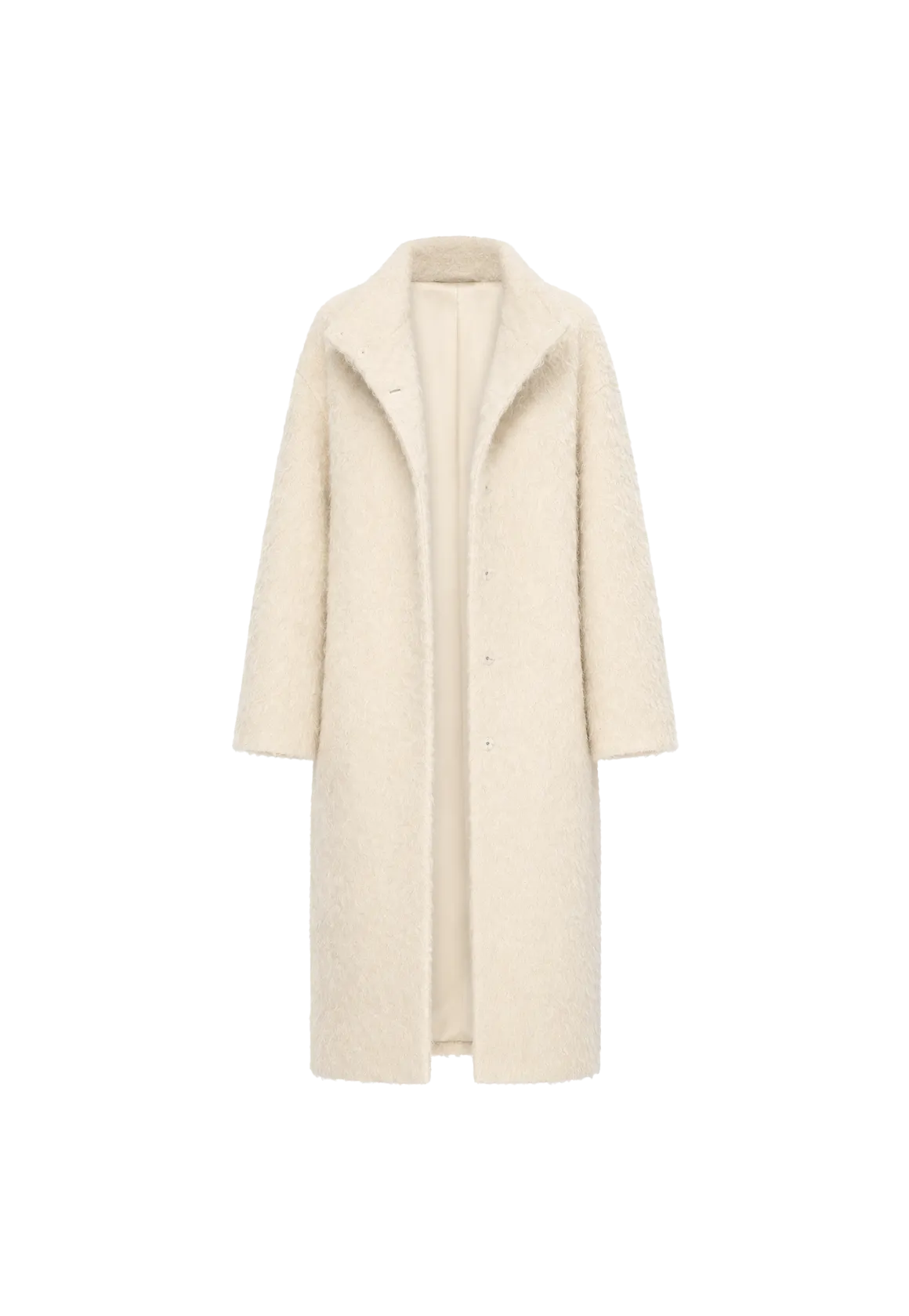"Song of Snowland"Women's mohair wool stand collar coat autumn and winter loose woolen coat