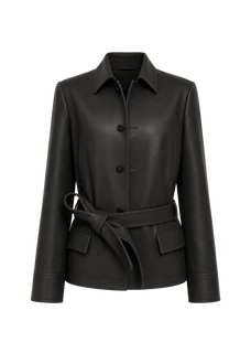 THE ARTM black lambskin leather jacket alternate product cutout
