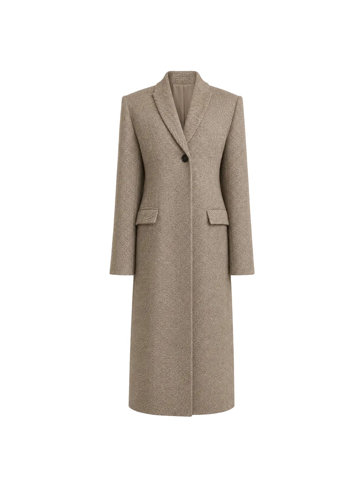 THE ARTM Women's 100% Wool Peak Lapel Belted Long Coat "London Line"