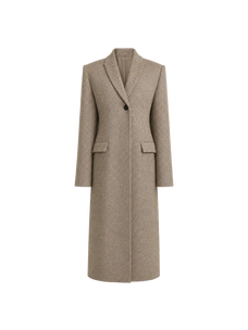 THE ARTM Women's 100% Wool Peak Lapel Belted Long Coat "London Line"