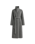 THE ARTM Women's Alpaca Wool Blend Coat - A-Line Lapel Long Coat "Architectural Grace"