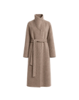 THE ARTM Women's Alpaca Wool Blend Coat - A-Line Lapel Long Coat "Architectural Grace"