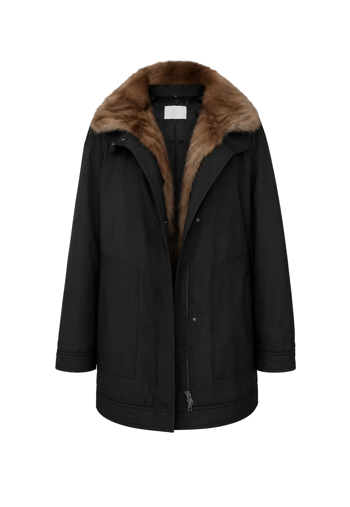 THE ARTM Women’s Detachable Fur Collar Nylon Down Parka – Water-Resistant Winter Coat