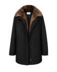 THE ARTM Women’s Detachable Fur Collar Nylon Down Parka – Water-Resistant Winter Coat