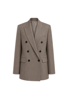 THE ARTM Women's Double-Breasted Wool Blazer - Peak Lapel Tuxedo Jacket