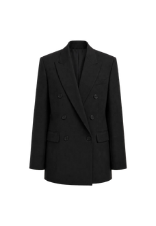 THE ARTM Women's Double-Breasted Wool Blazer - Peak Lapel Tuxedo Jacket