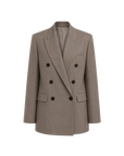 THE ARTM Women's Double-Breasted Wool Blazer - Peak Lapel Tuxedo Jacket