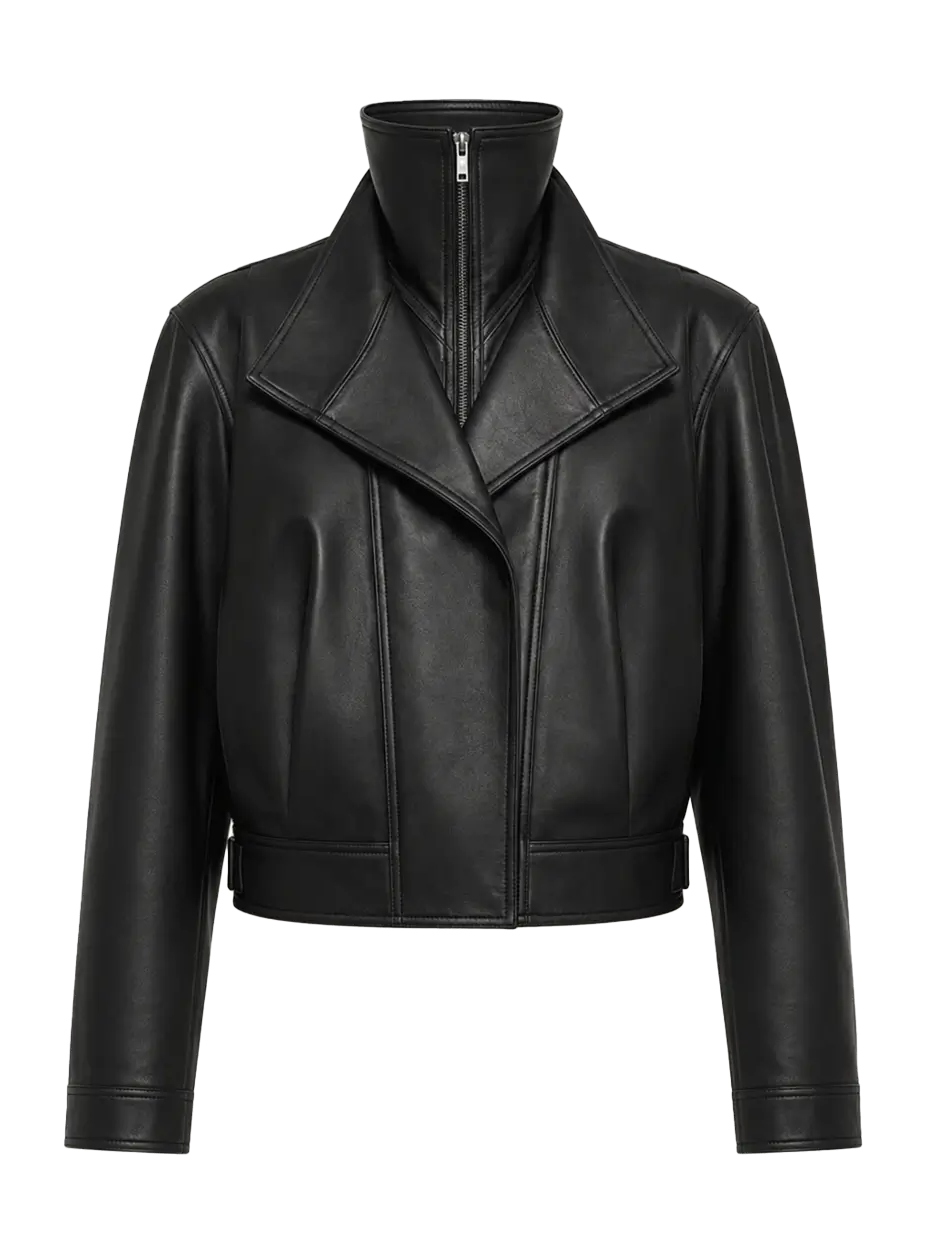 THE ARTM double-lapel lambskin leather jacket product cutout