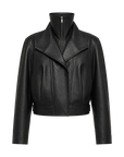 THE ARTM Women’s Double-Lapel Lambskin Leather Jacket, Premium Natural Material