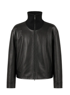 THE ARTM funnel neck leather jacket product cutout