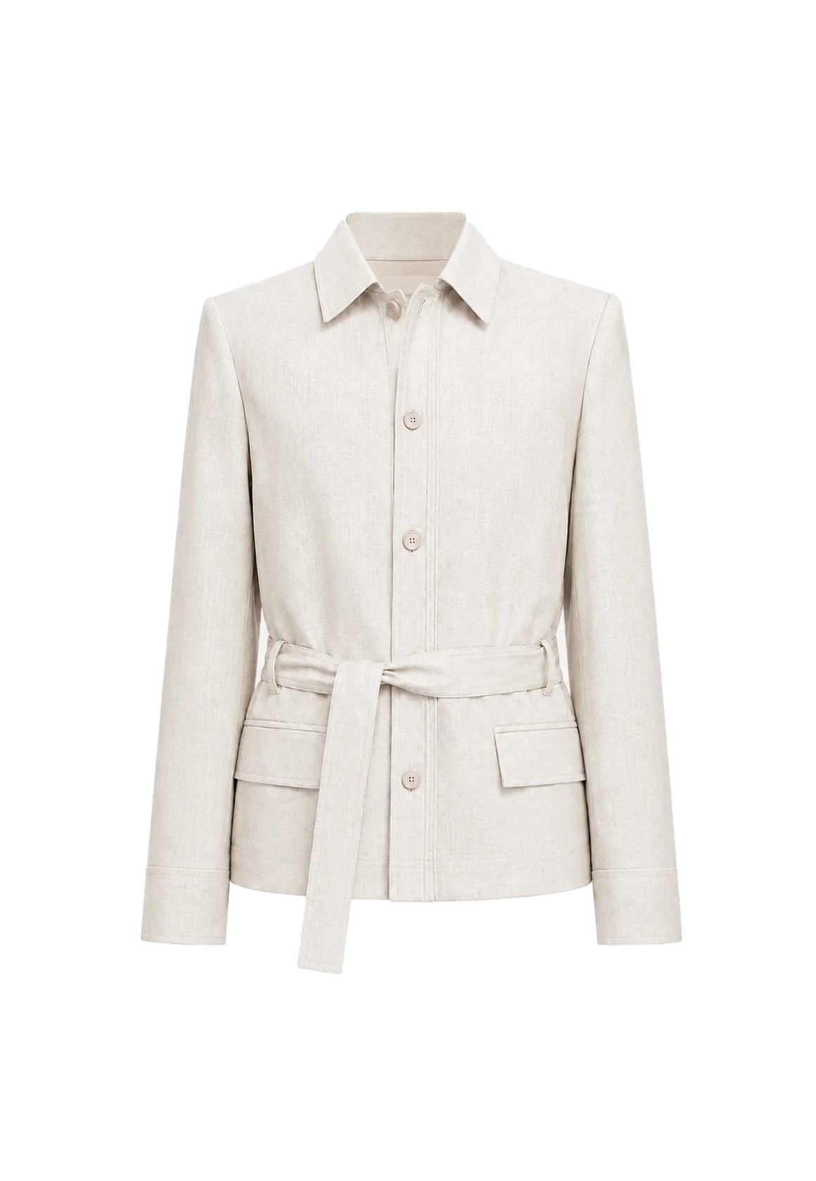 THE ARTM Women's Linen Blazer Jacket with Belt - Slim Fit Short Hunting Jacket for Spring