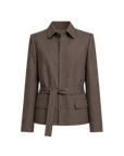 THE ARTM Women's Linen Blazer Jacket with Belt - Slim Fit Short Hunting Jacket for Spring