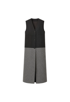THE ARTM Women's Oversized Blazer Suit Set - Wide Shoulder Wool Jacket with Vest
