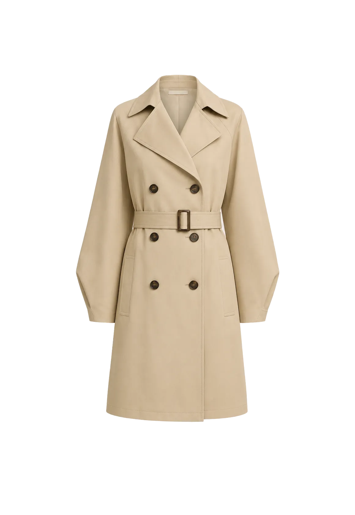 THE ARTM Women's Oversized Trench Coat - Double Breasted Wool Blend with Belt