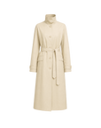 THE ARTM Women's Waxed Cotton Trench Coat - Long Belted Jacket with Plaid Lining