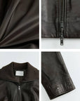 THE ARTM Women’s Funnel Neck Leather Jacket – Modern Minimal, Relaxed Fit