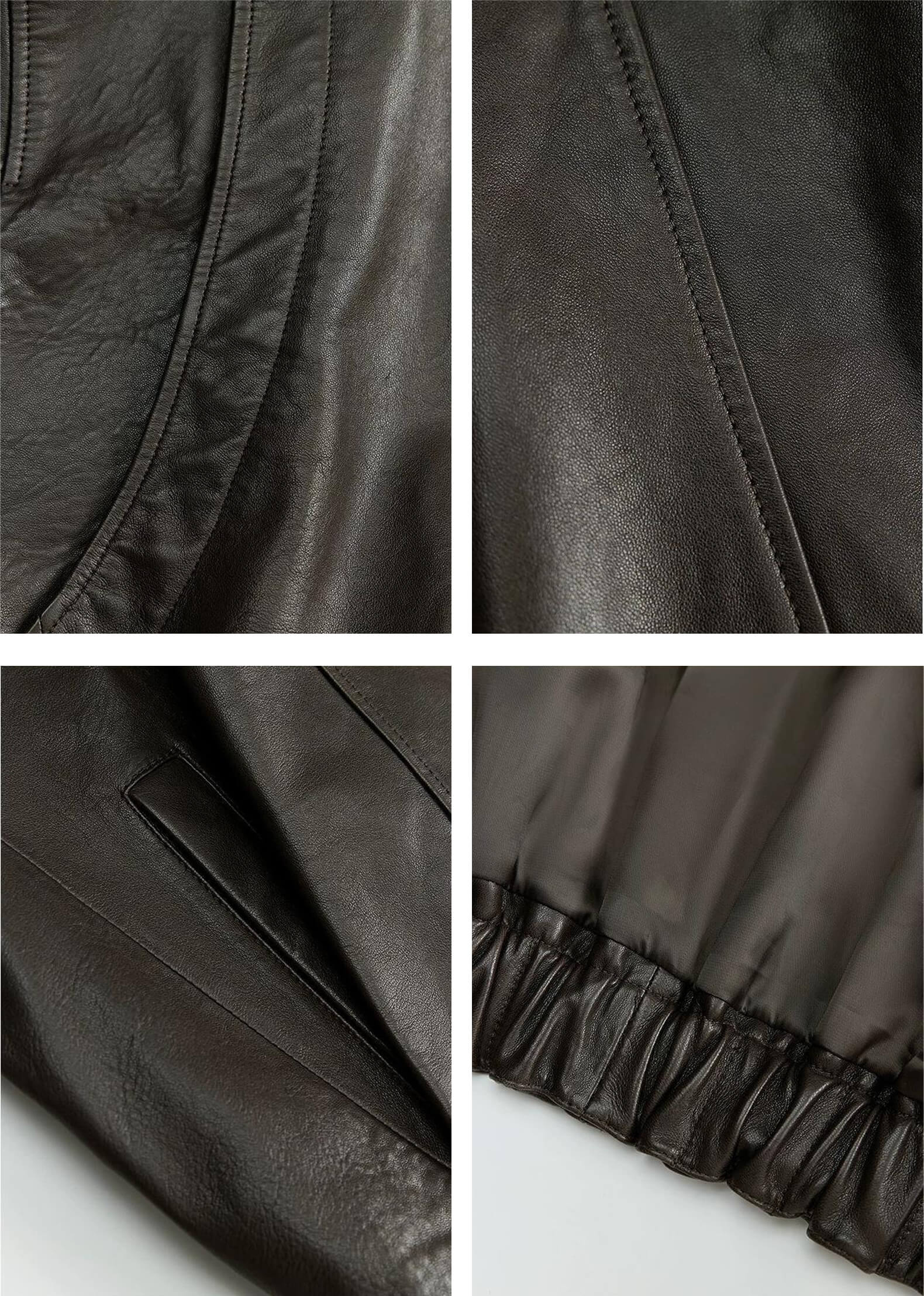 THE ARTM Women’s Funnel Neck Leather Jacket – Modern Minimal, Relaxed Fit