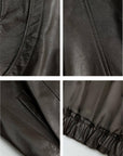 THE ARTM Women’s Funnel Neck Leather Jacket – Modern Minimal, Relaxed Fit
