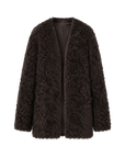 "Castle Dusk" V-neck Italian imported Tuscan curly wool sheepskin fur coat winter