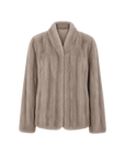 Warm coffee mink retro imported stand collar short mink fur coat