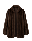 Warm coffee mink retro imported stand collar short mink fur coat