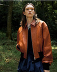 Women_s Cropped Lambskin Leather Jacket_