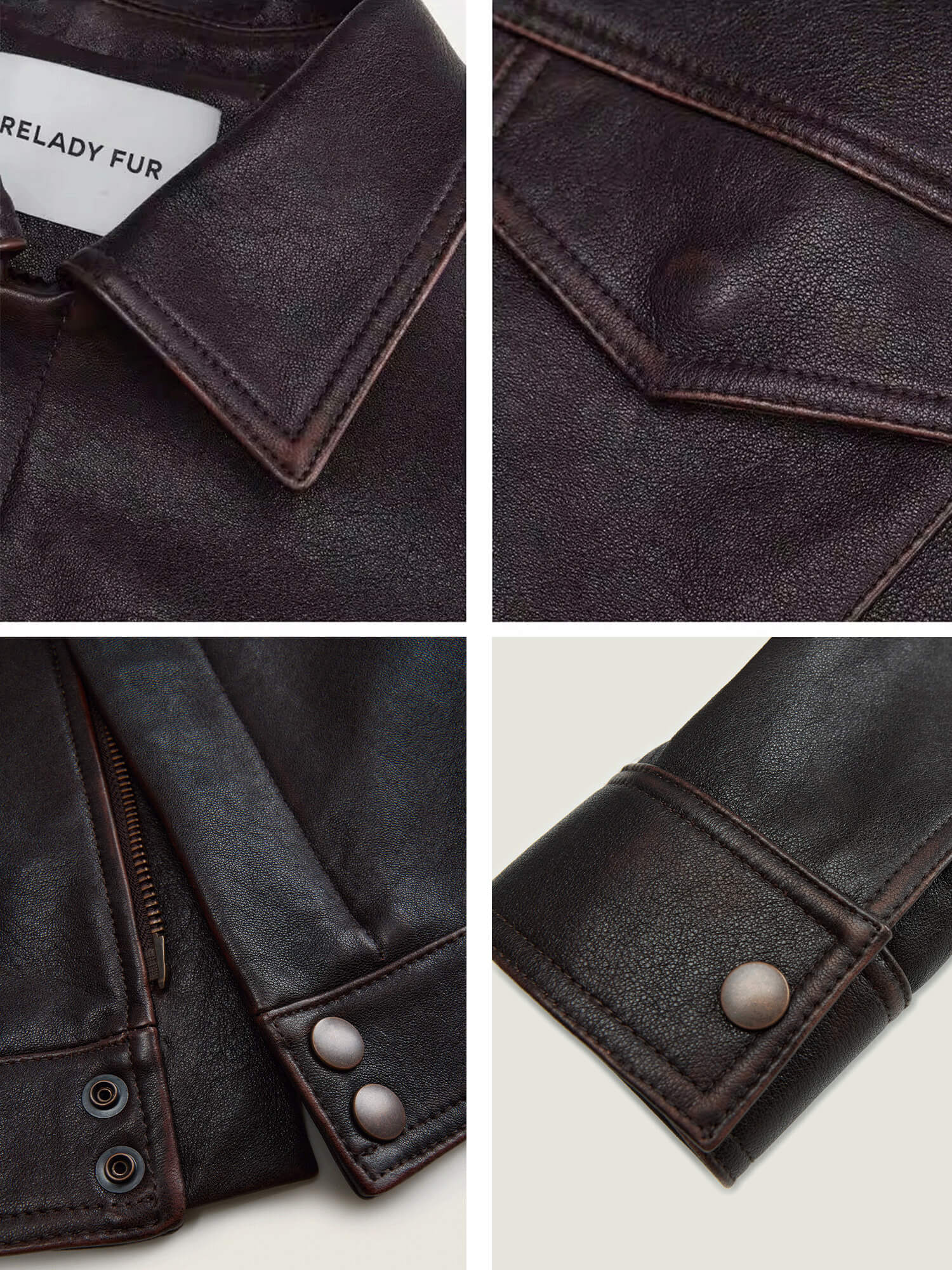 Women's imported first-layer suede sheepskin short autumn leather jacket