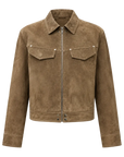 Women's imported first-layer suede sheepskin short autumn leather jacket