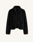"Yorta" imported Tuscan curly wool upper arc collar sheepskin coat