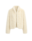 "Yorta" imported Tuscan curly wool upper arc collar sheepskin coat
