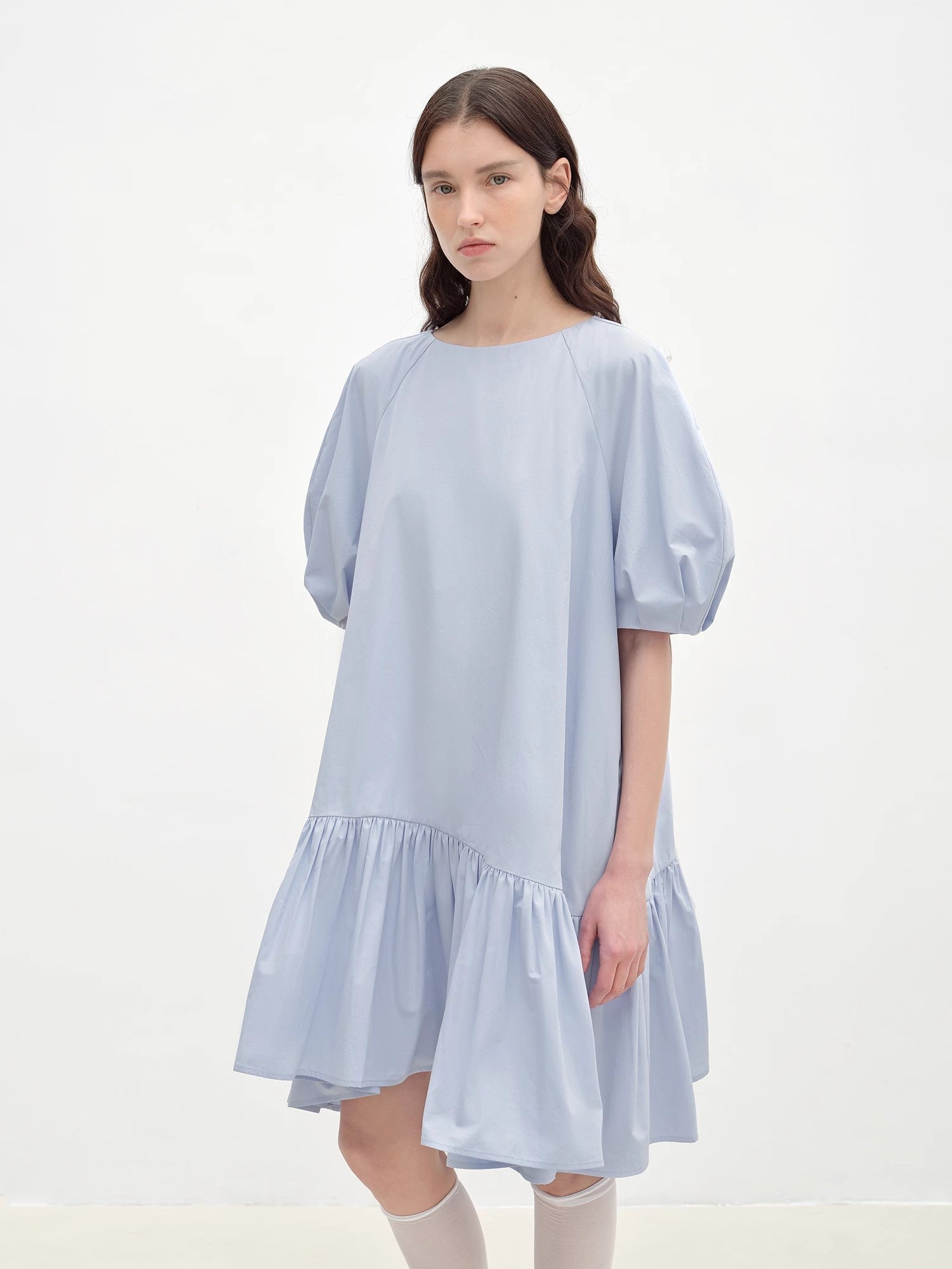 "Ailande" round neck puff sleeve temperament dress for women summer - variant_title
