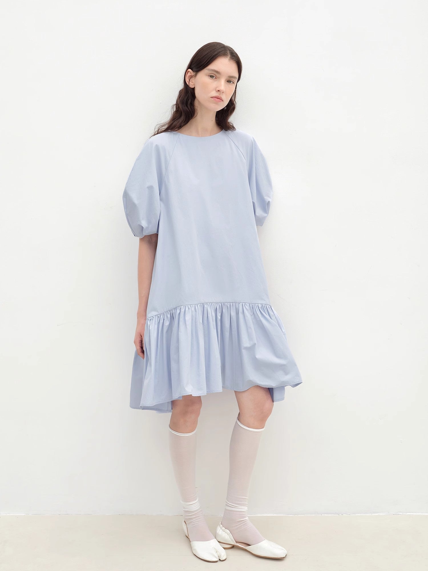 "Ailande" round neck puff sleeve temperament dress for women summer - variant_title