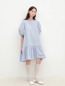 "Ailande" round neck puff sleeve temperament dress for women summer - variant_title