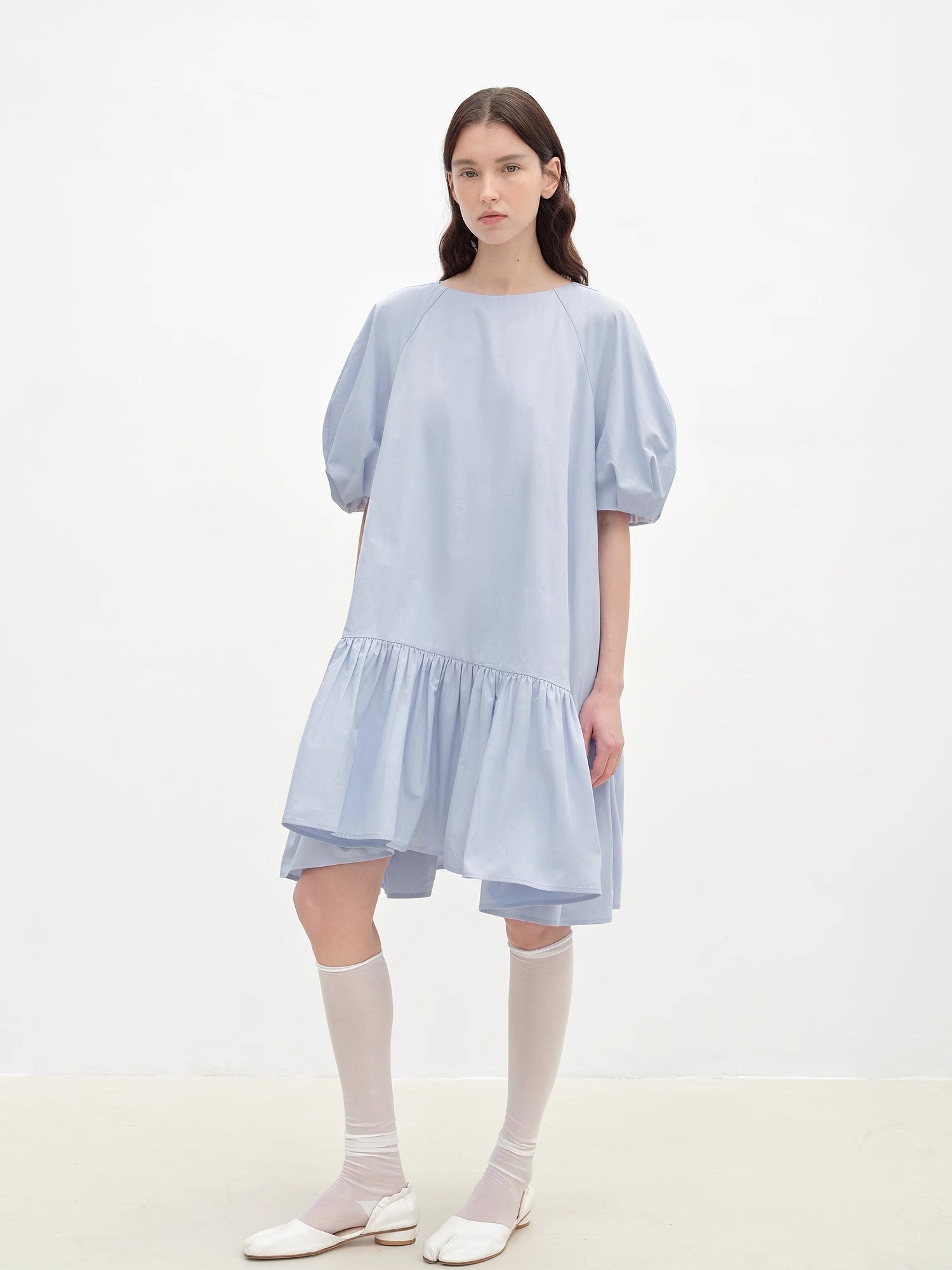 "Ailande" round neck puff sleeve temperament dress for women summer - variant_title