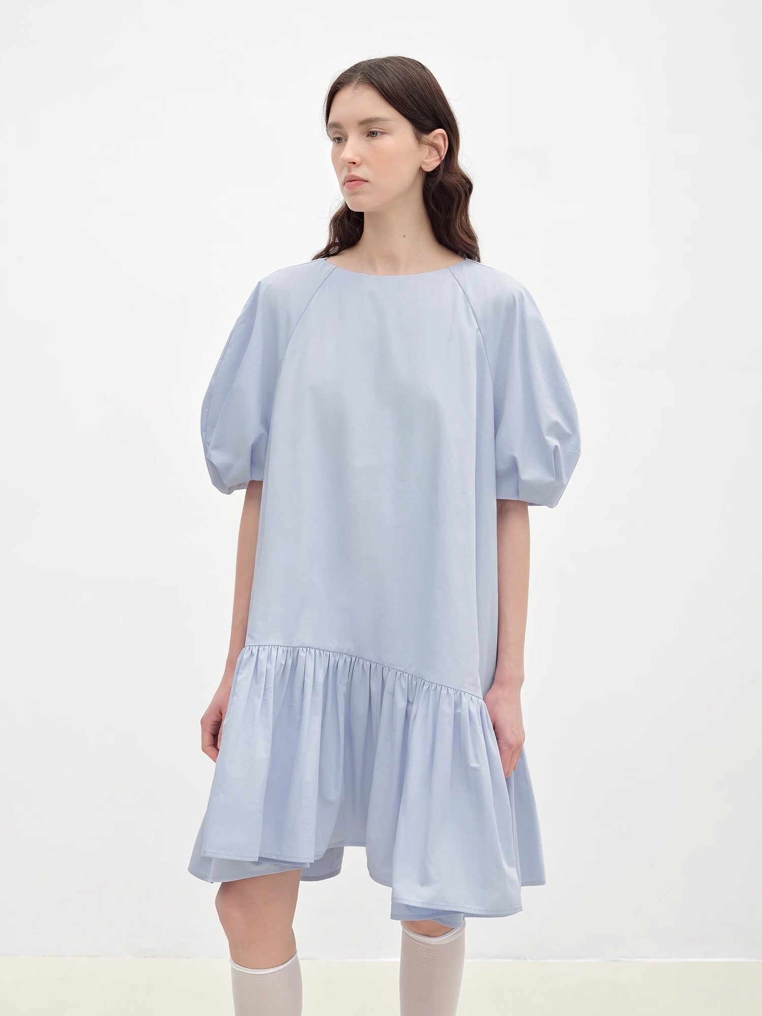 "Ailande" round neck puff sleeve temperament dress for women summer - variant_title