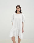 "Ailande" round neck puff sleeve temperament dress for women summer - variant_title
