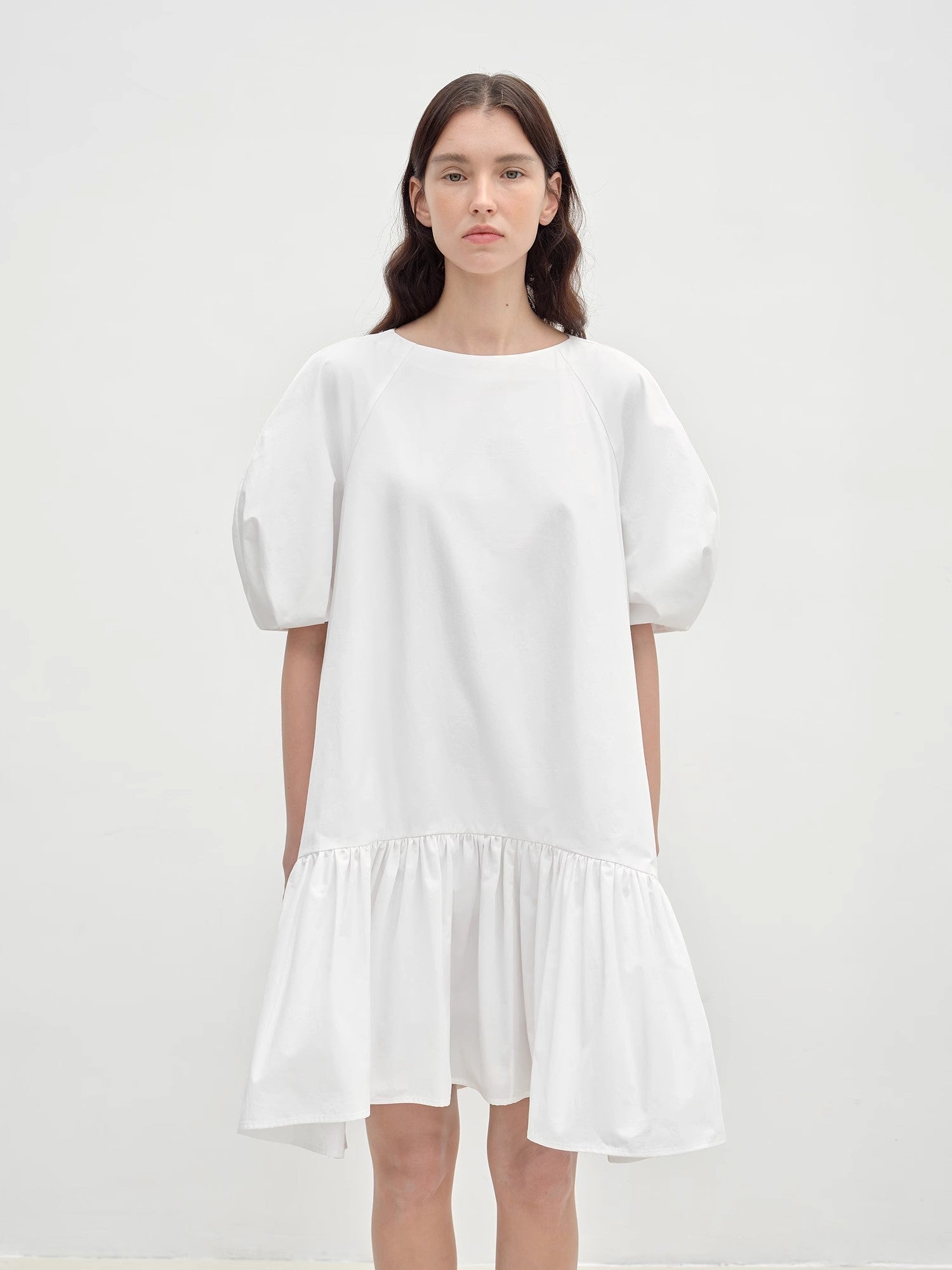 "Ailande" round neck puff sleeve temperament dress for women summer - variant_title