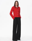 Albaca Alpaca Brushed Round Neck Straight Cardigan Women's Sweater - variant_title