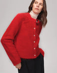 Albaca Alpaca Brushed Round Neck Straight Cardigan Women's Sweater - variant_title