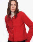 Albaca Alpaca Brushed Round Neck Straight Cardigan Women's Sweater - variant_title