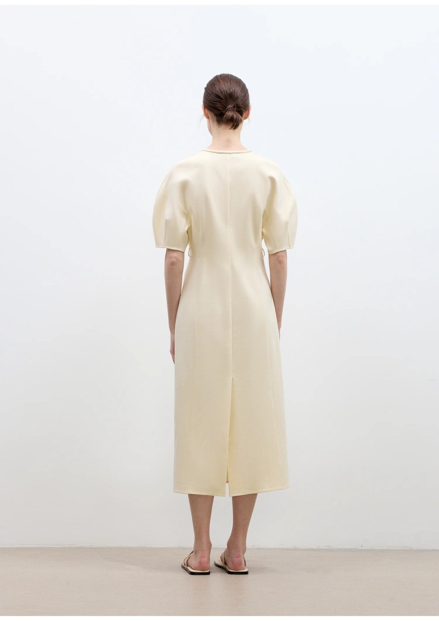"April Story" 3D U - neck split waist curved skirt knitted dress for women - variant_title