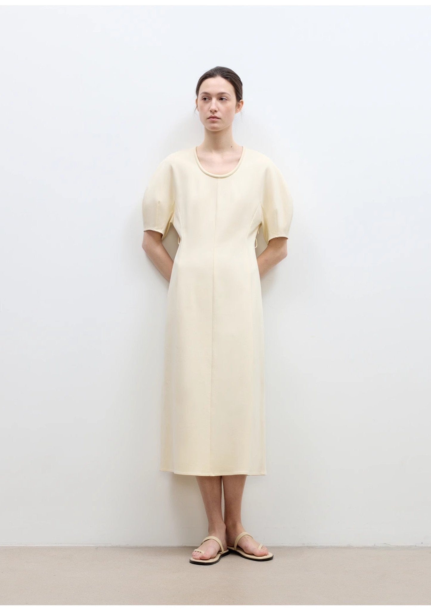 "April Story" 3D U - neck split waist curved skirt knitted dress for women - variant_title