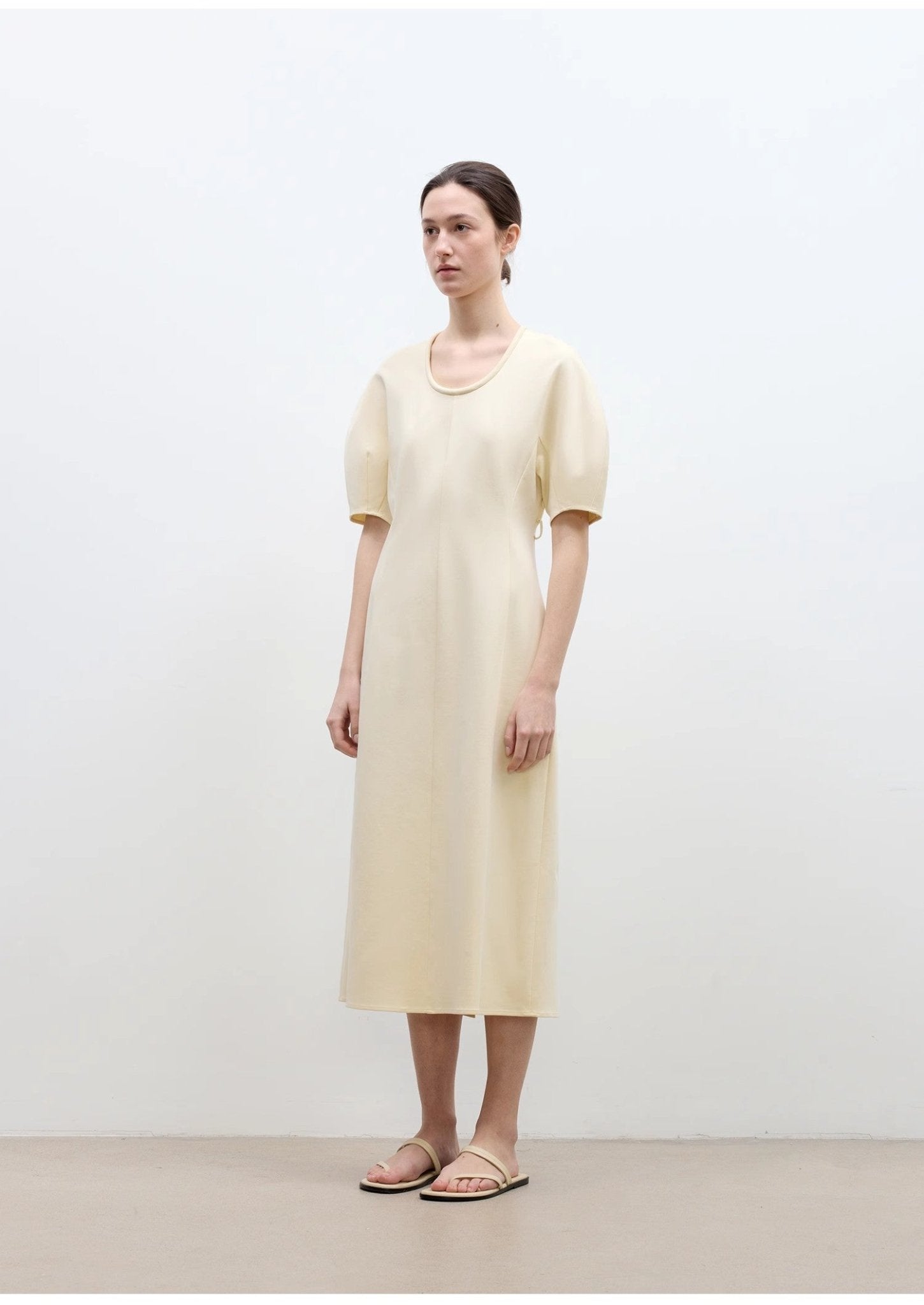 "April Story" 3D U - neck split waist curved skirt knitted dress for women - variant_title